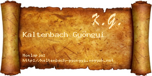Kaltenbach Gyöngyi névjegykártya